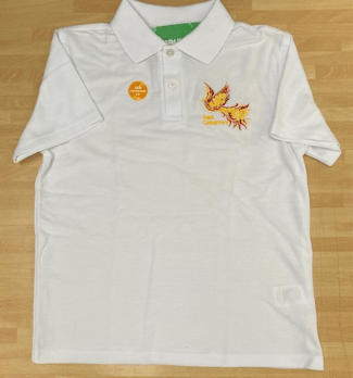 C). White polo shirt