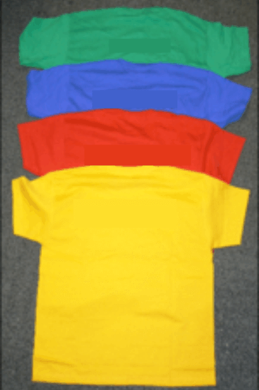 Coloured PE t-shirts with House name to back